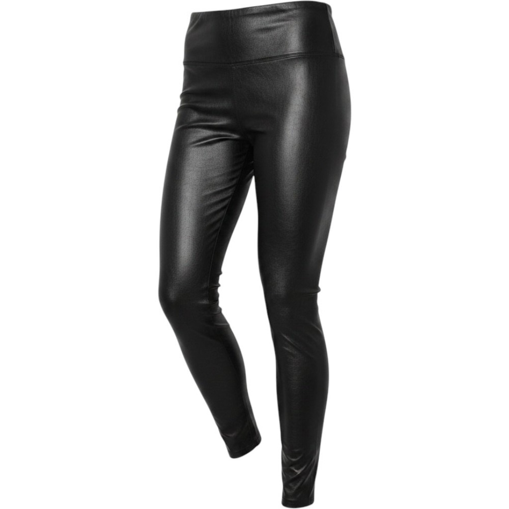 Spanx Faux Leather Leggings Black High Waist Shaping Compression 2437P Womens 2X